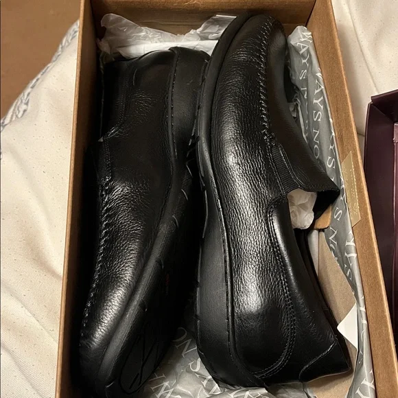 Johnston & Murphy Black Leather Crawford Venetian